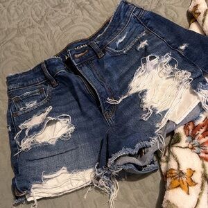 American Eagle Outfitters Ripped Blue Jean Shorts
